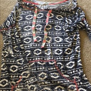 aztec print soft hoodie shirt